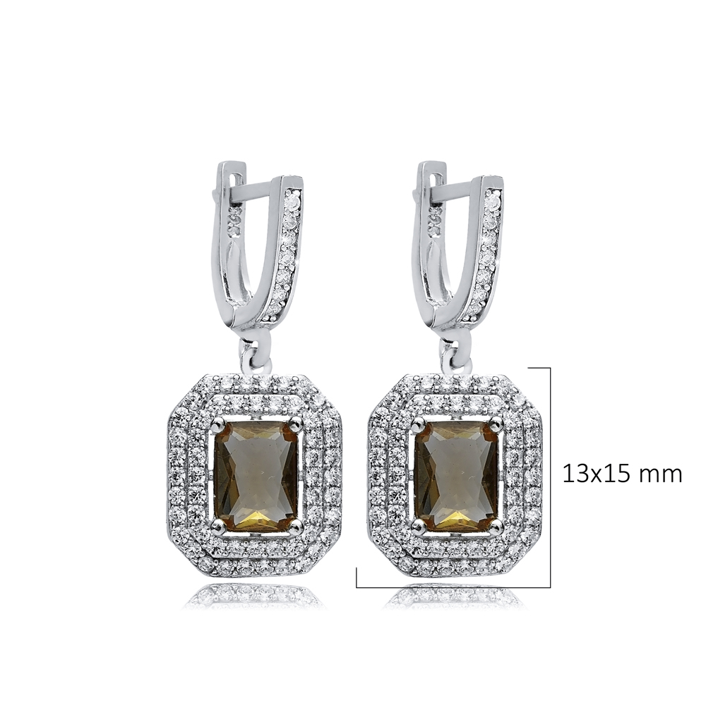 13x15 mm Baguette Cluster Zultanite Earrings