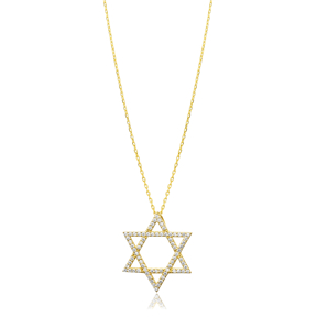 Ø24 mm Star of David CZ Charm Necklace