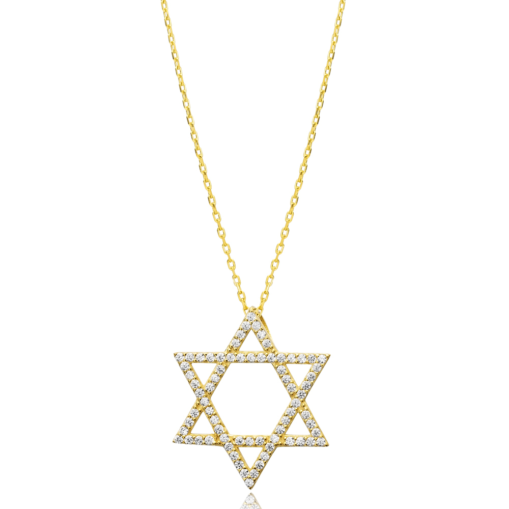 Ø24 mm Star of David CZ Charm Necklace