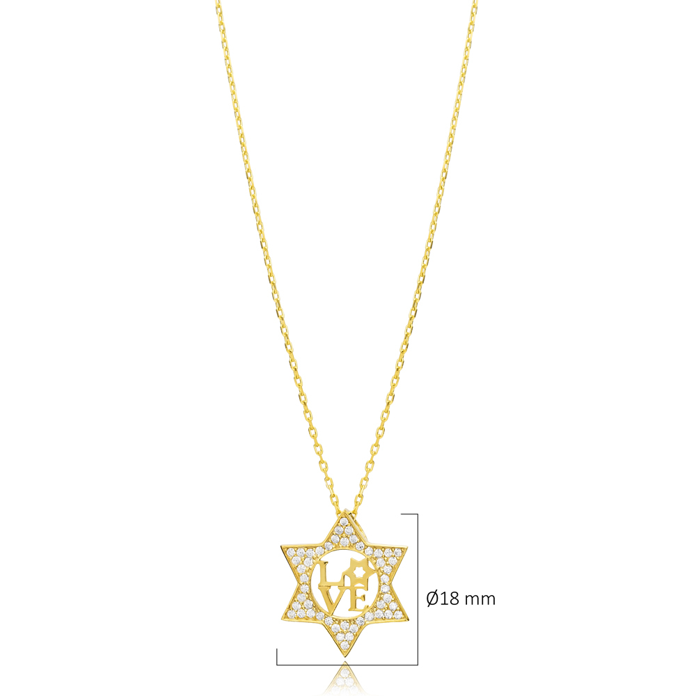 Ø18mm Star of David Love Charm Necklace