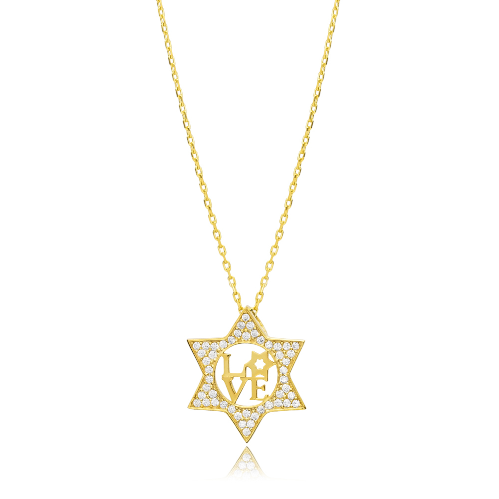 Ø18mm Star of David Love Charm Necklace