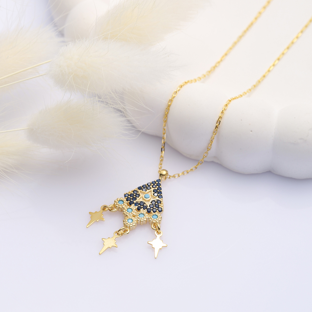 Elegant Irregular Star Shaker Charm Necklace