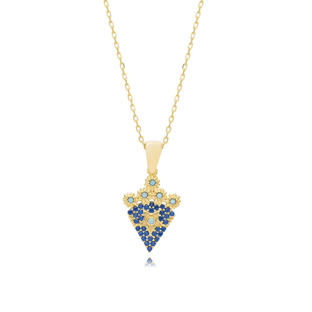 Turquoise Sapphire Star Charm Necklace
