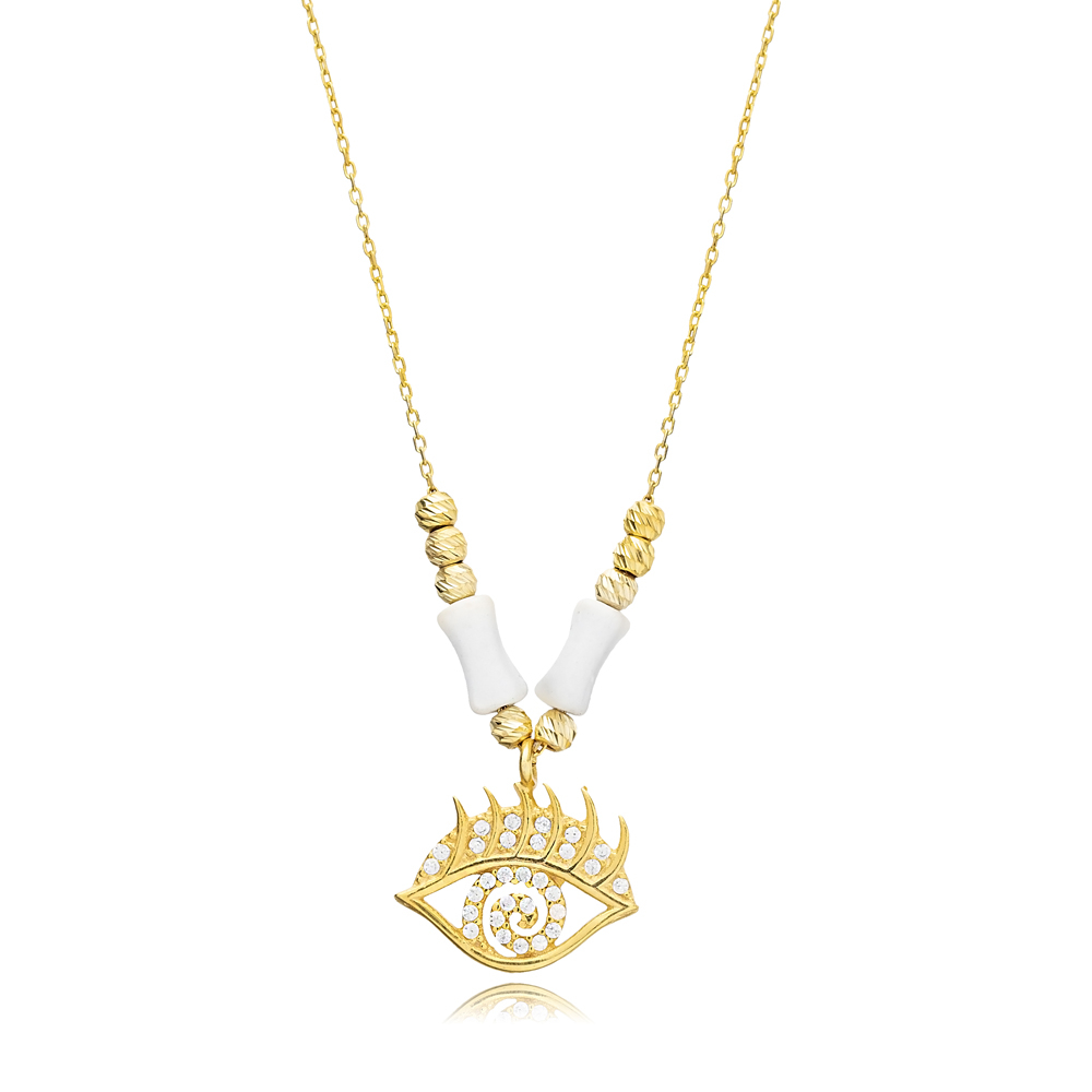 Evil Eye Minimalist Silver Charm Necklace