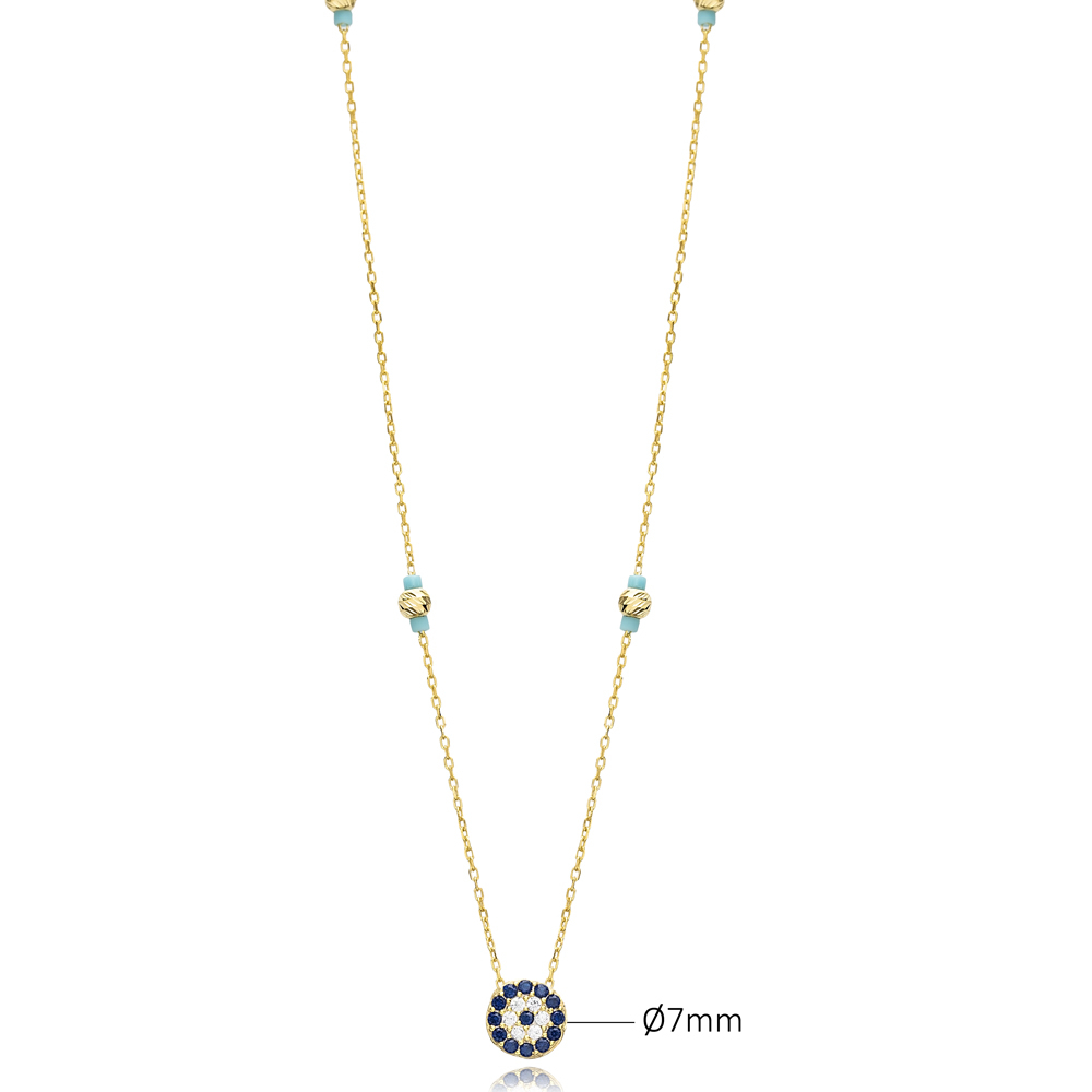 Tiny Evil Eye Minimalist Charm Necklace