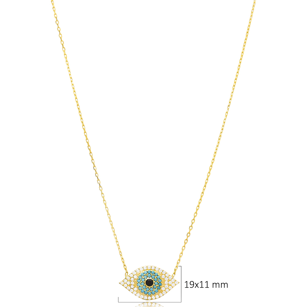 Elegant Evil Eye Silver Charm Necklace