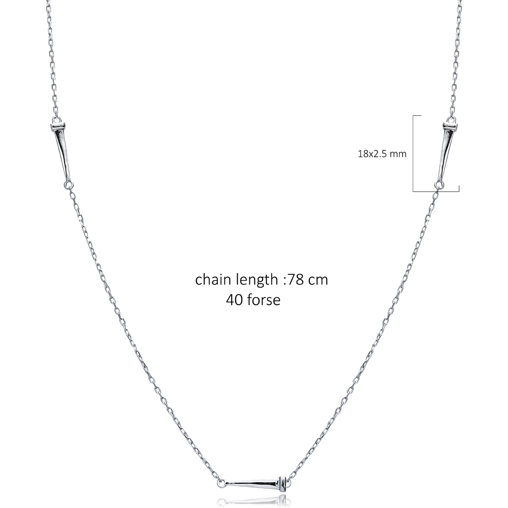 Minimalist Chain Turkish Silver Long Necklace