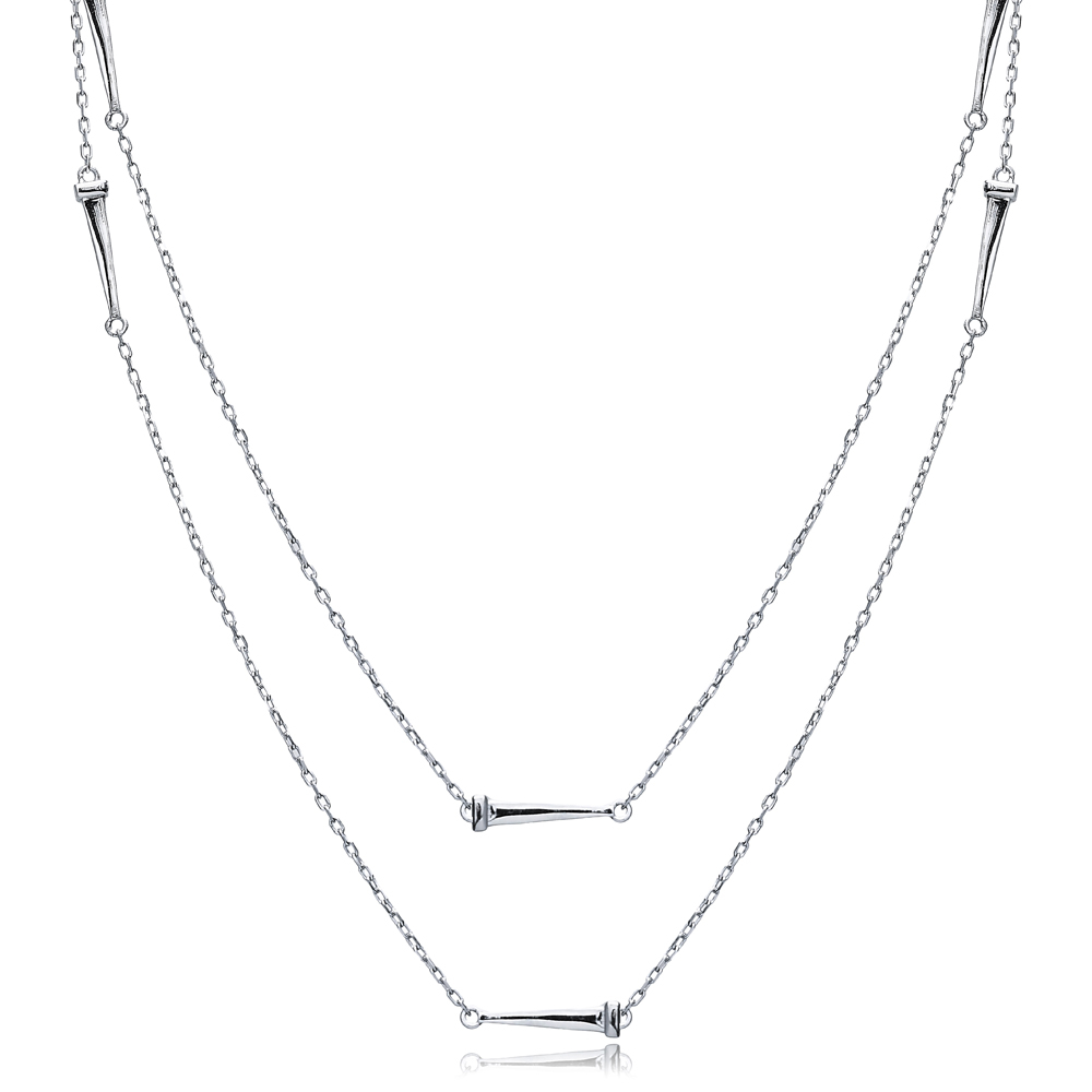 Minimalist Chain Turkish Silver Long Necklace