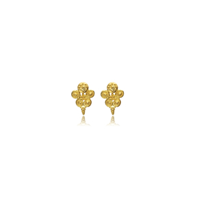 Mini Flower Design Vintage 22K Silver Stud Earrings
