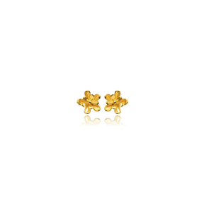 Tiny Flower Design Vintage 22K Stud Earrings