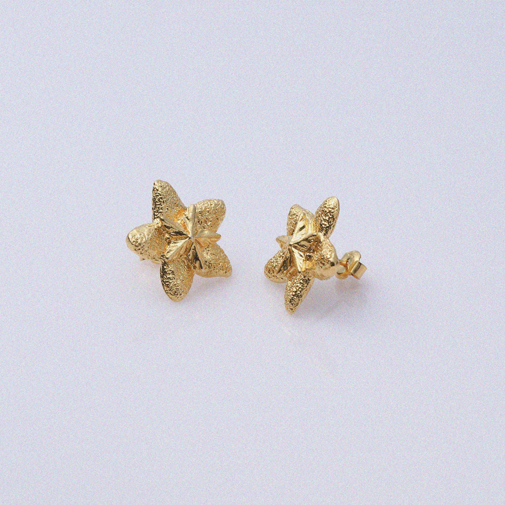 Vintage Flower Vintage 22K Stud Earrings
