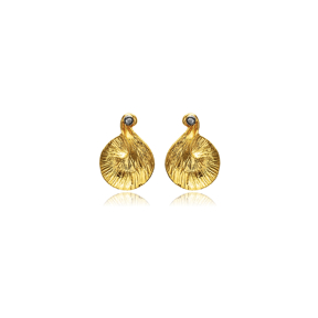 Unique Shape CZ Vintage 22K Stud Earrings