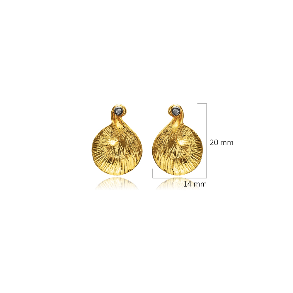 Unique Shape CZ Vintage 22K Stud Earrings