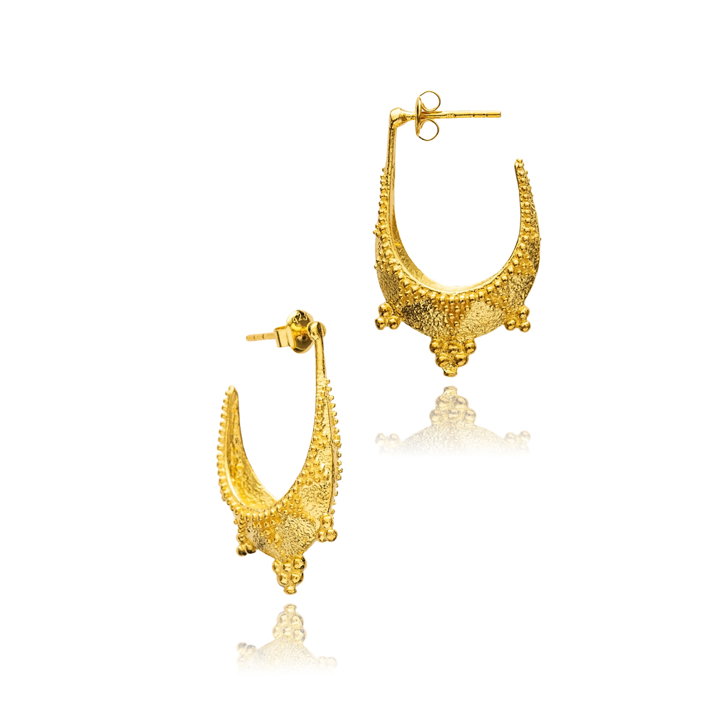 22K Gold Plated Vintage Stylish Stud Earrings