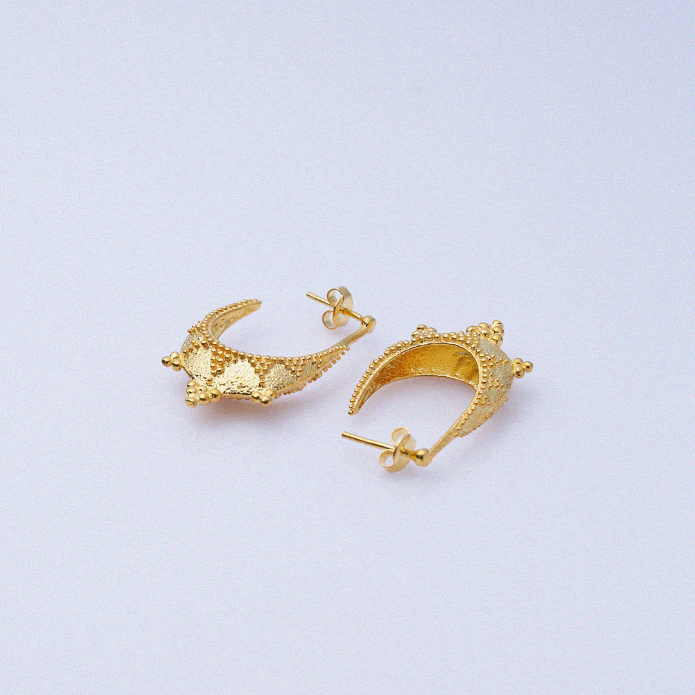 22K Gold Plated Vintage Stylish Stud Earrings