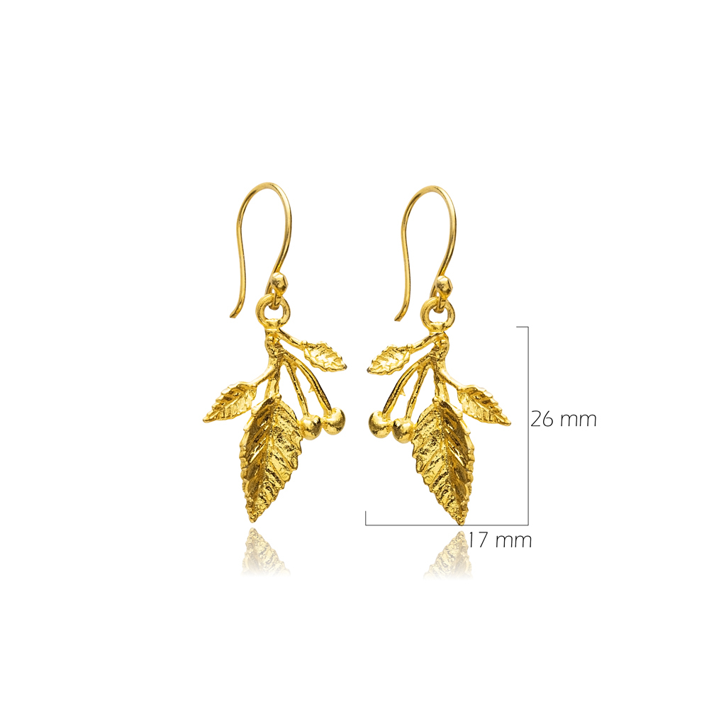 Elegant Leaf Design 22K Vintage Hook Earrings