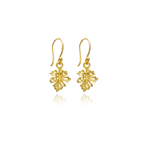 Cute Leaf Design 22K Vintage Hook Earrings