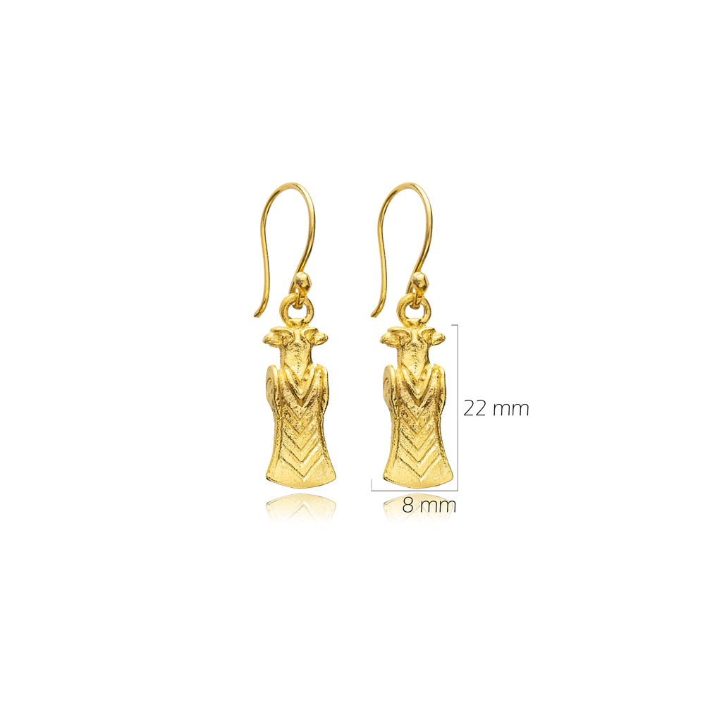 Eagle Design 22K Vintage Hook Earrings