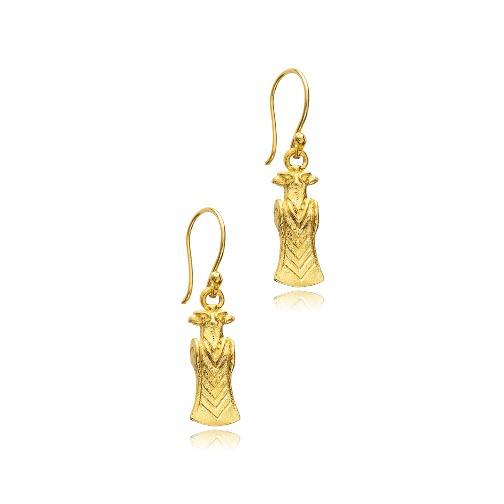 Eagle Design 22K Vintage Hook Earrings
