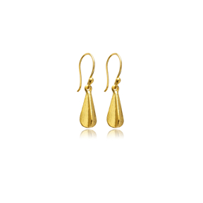 Unique Shape 22K Gold Vintage Hook Earrings