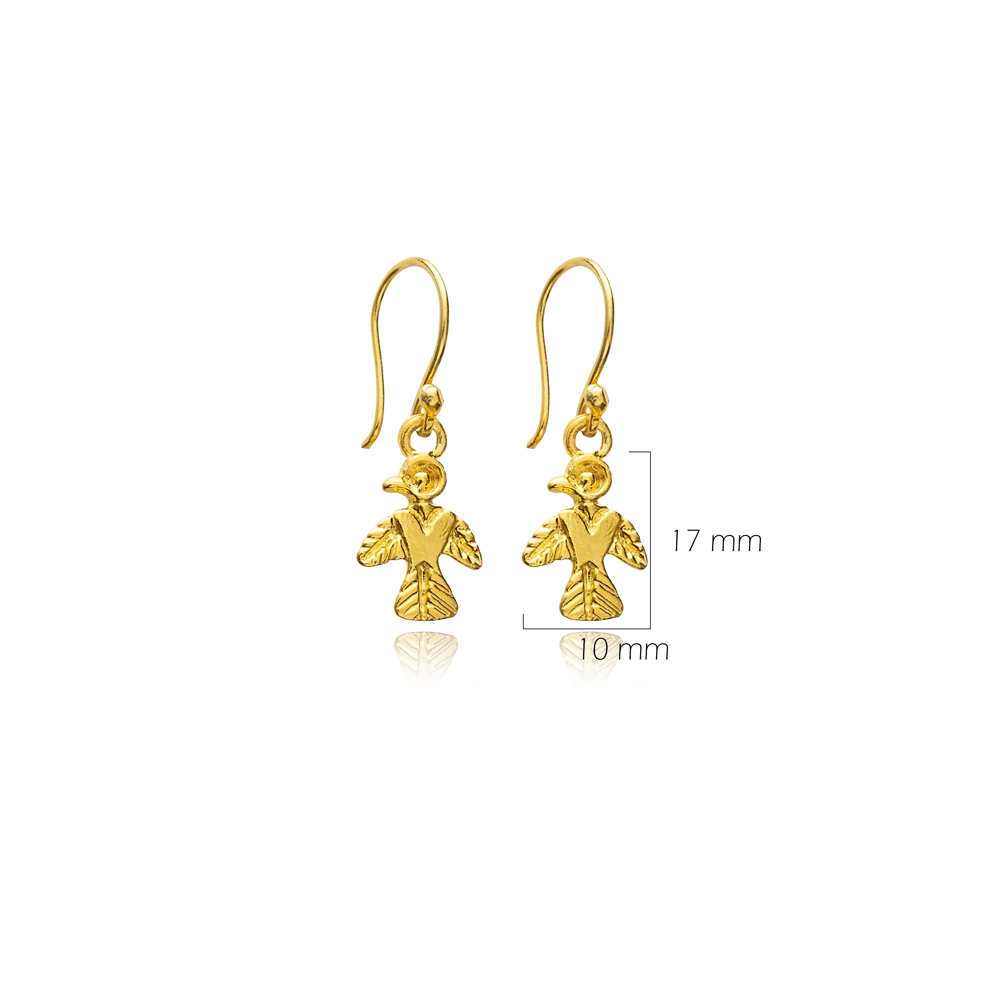 Angel Symbol 22K Gold Vintage Hook Earrings