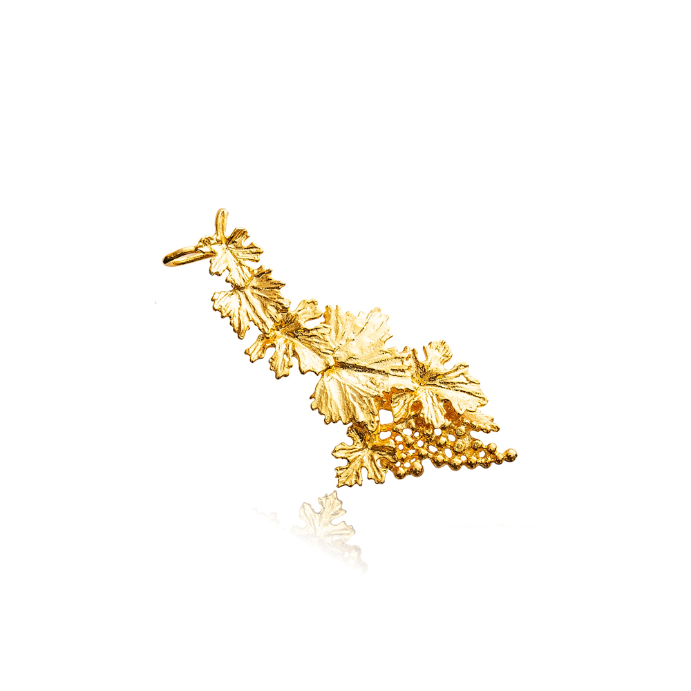 Leaf Charms 22K Gold Silver Vintage Earrings