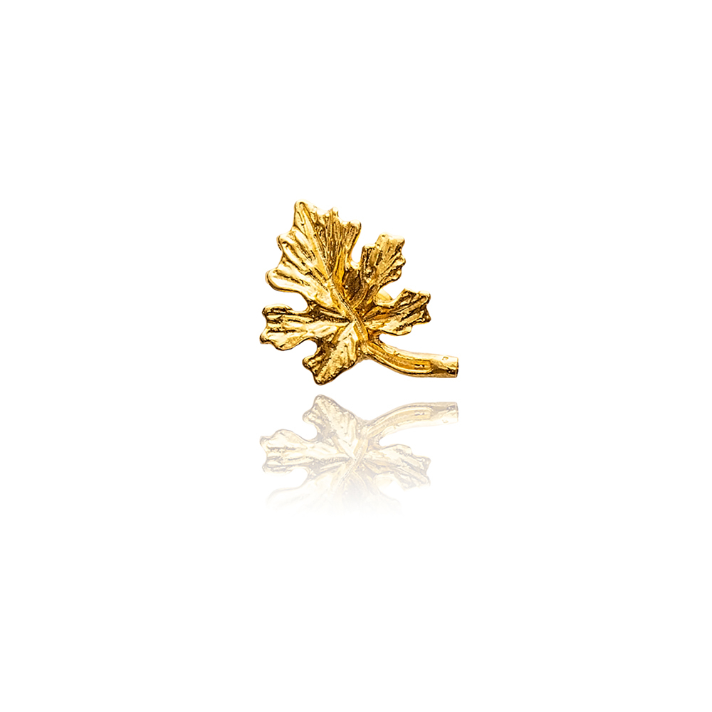Leaf Charms 22K Gold Silver Vintage Earrings