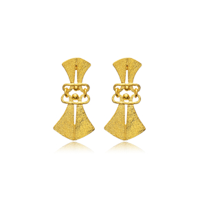 Dainty Charm 22K Gold Stud Vintage Earrings