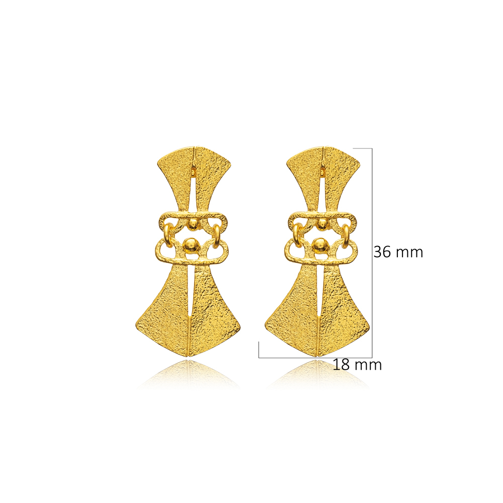 Dainty Charm 22K Gold Stud Vintage Earrings