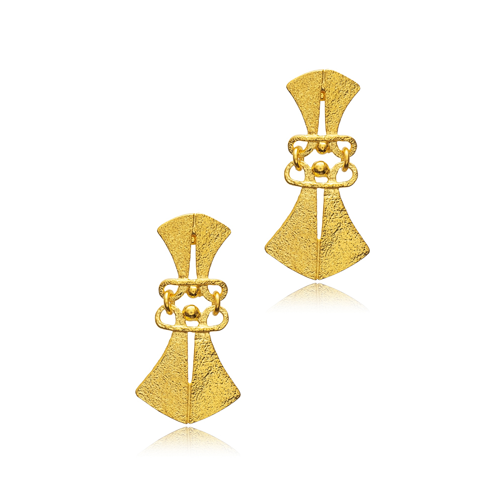 Dainty Charm 22K Gold Stud Vintage Earrings