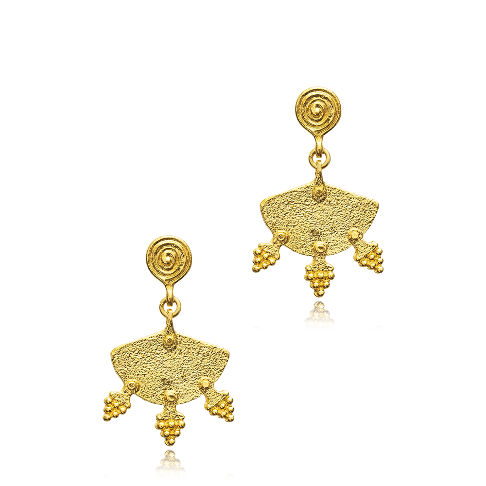 Dangle Unique Shape 22K Big Vintage Earrings