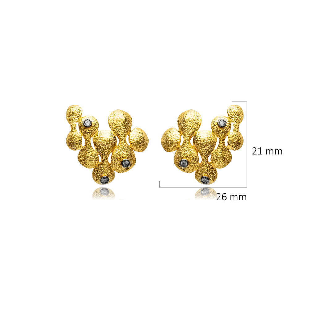 Unique CZ Stone 22K Vintage Earrings