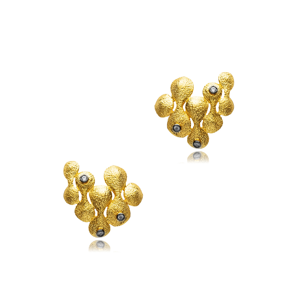 Unique CZ Stone 22K Vintage Earrings