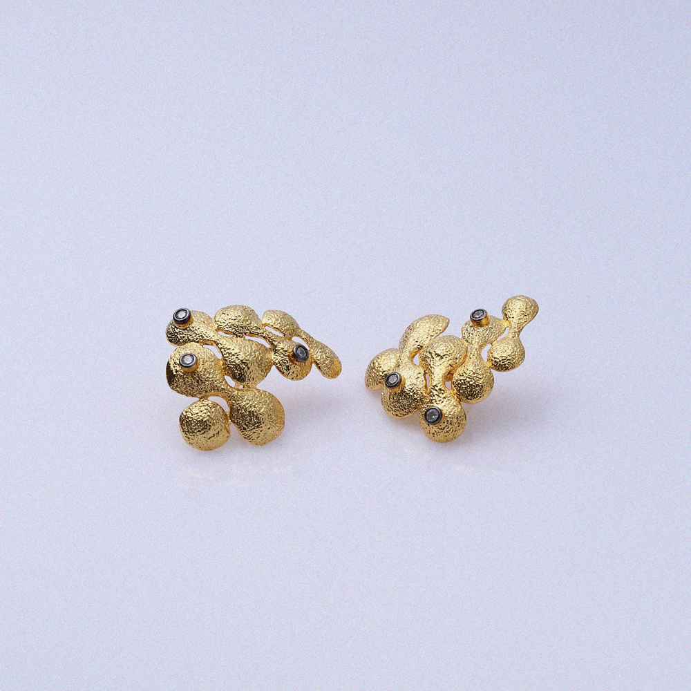 Unique CZ Stone 22K Vintage Earrings