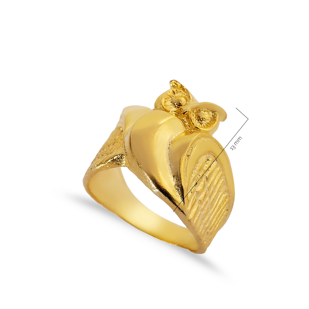 Owl Design 22K Gold Plated Vintage Ring