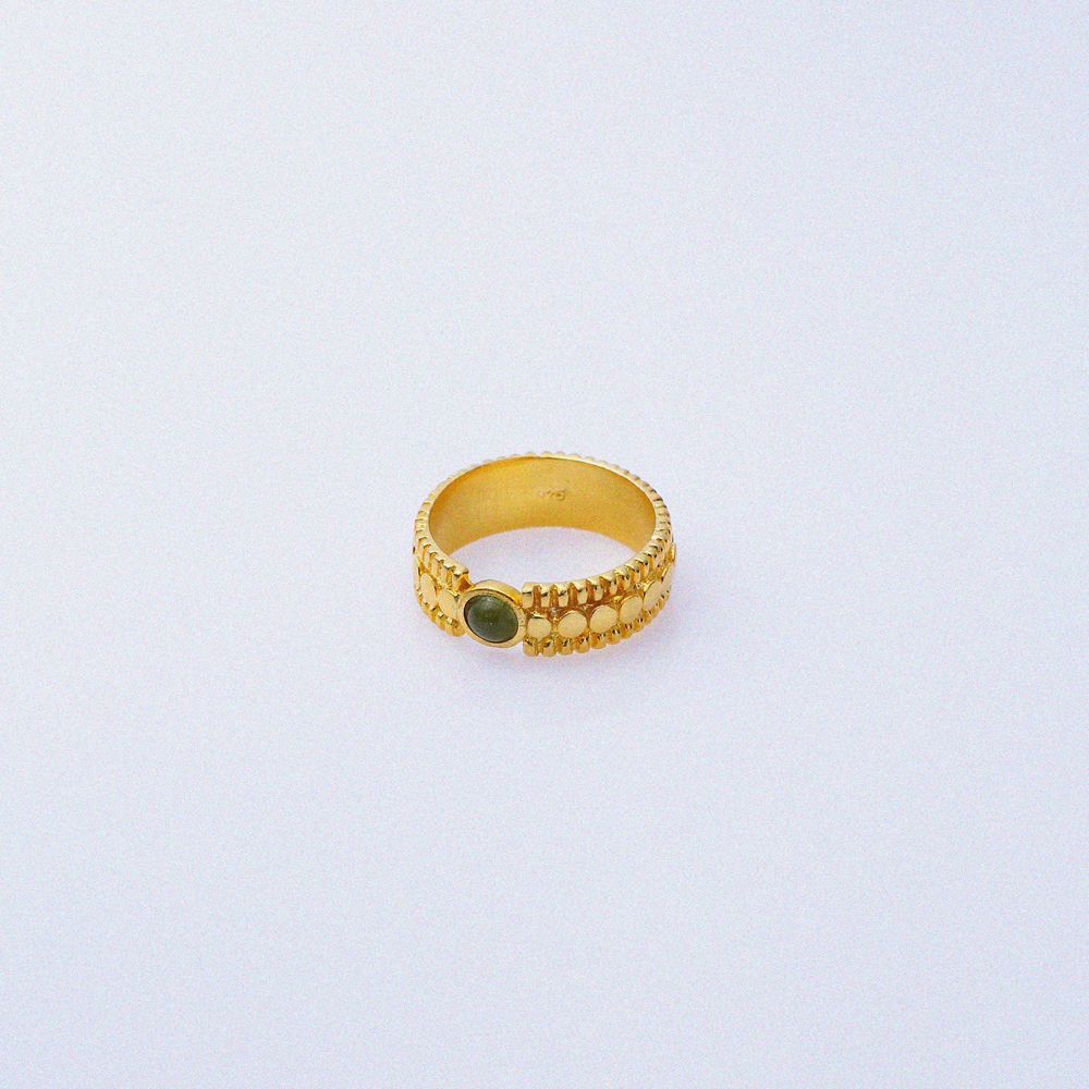 Tourmaline Stone 22K Vintage Ring