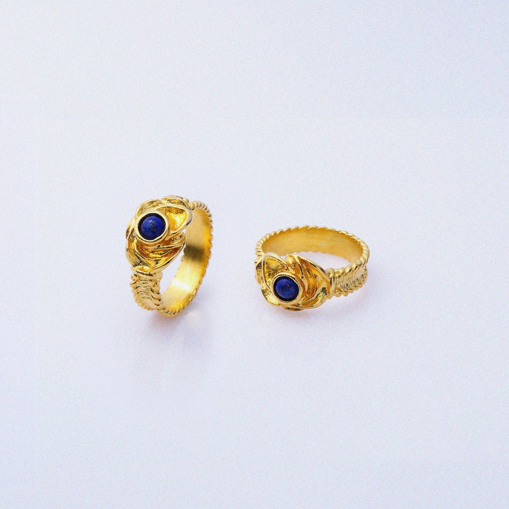 Sapphire Stone 22K Silver Vintage Ring