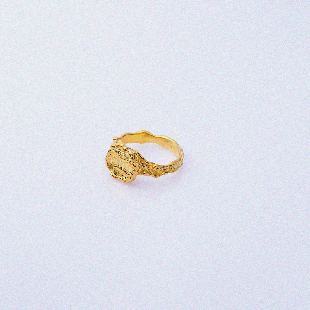22K Gold Ancient Style Signet Vintage Ring