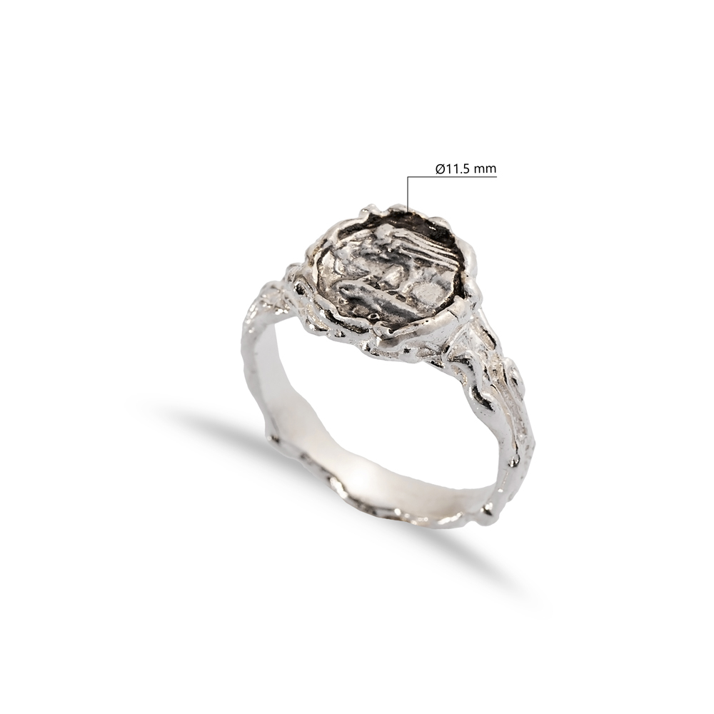 Oxidized Ancient Style Signet Vintage Ring