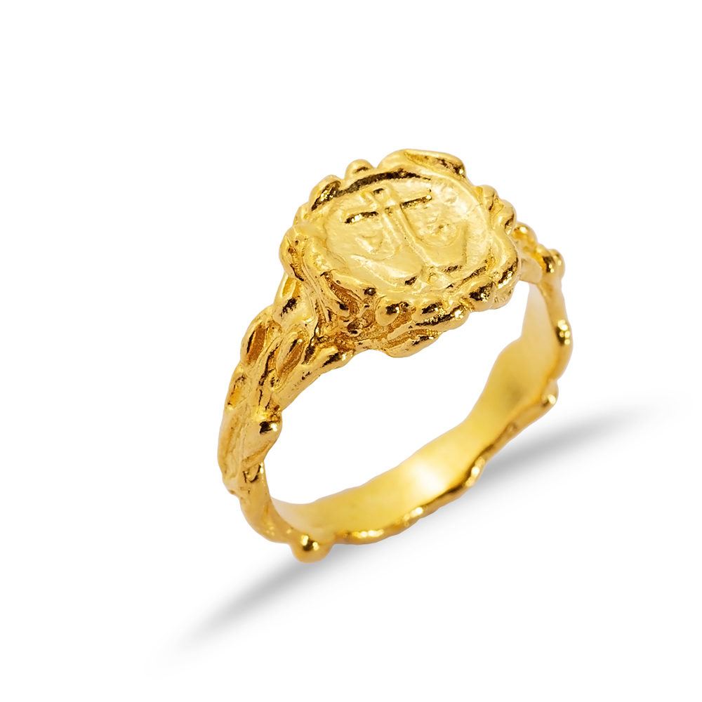 22K Gold Ancient Justice Libra Vintage Ring