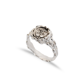Oxidized Justice Libra Symbol Vintage Ring