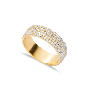 Dainty Classic Thick Design CZ Band Ring