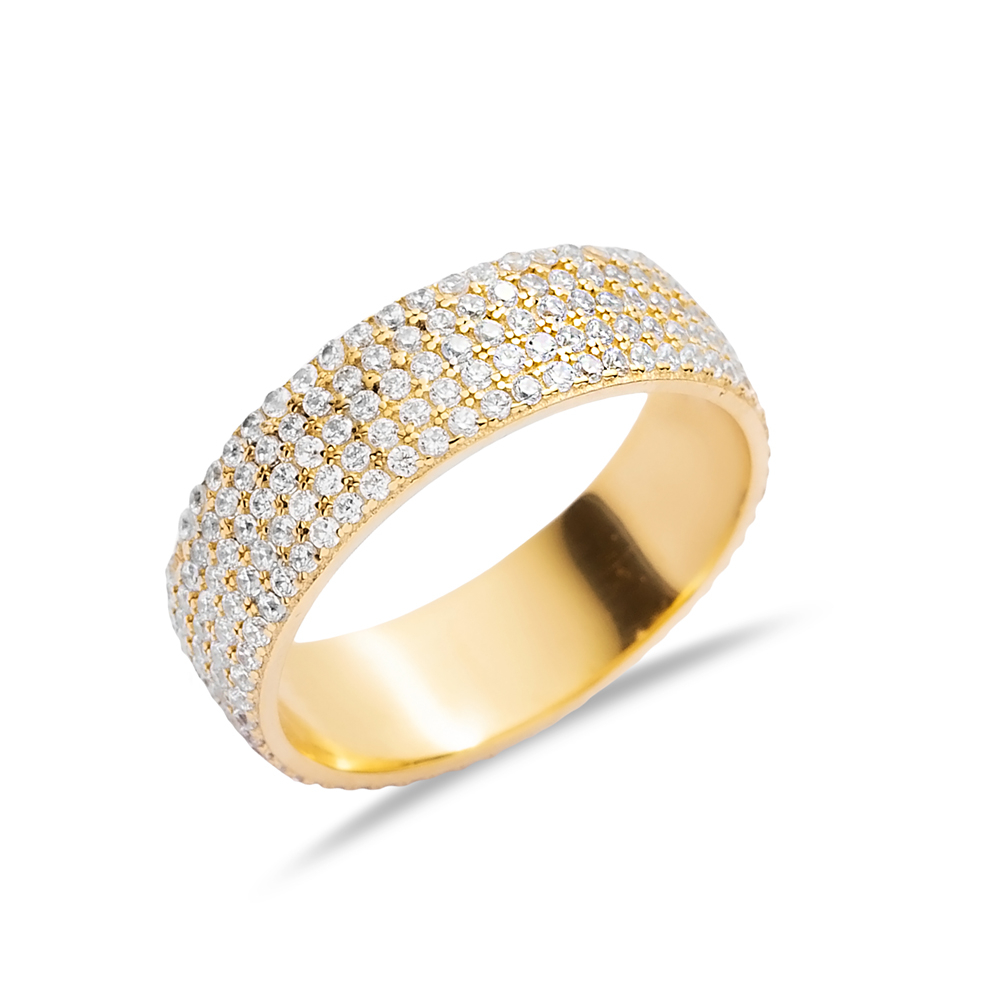 Dainty Classic Thick Design CZ Band Ring