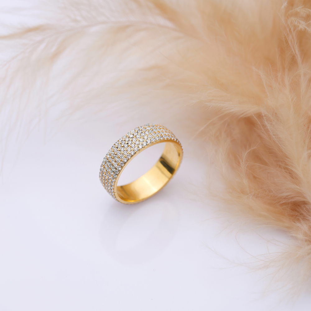 Dainty Classic Thick Design CZ Band Ring