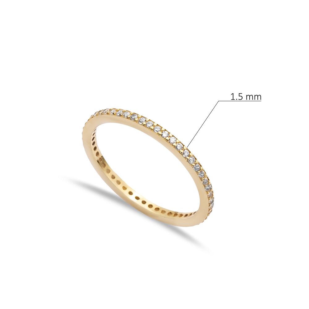 Tiny Classic Design CZ Stone Band Ring
