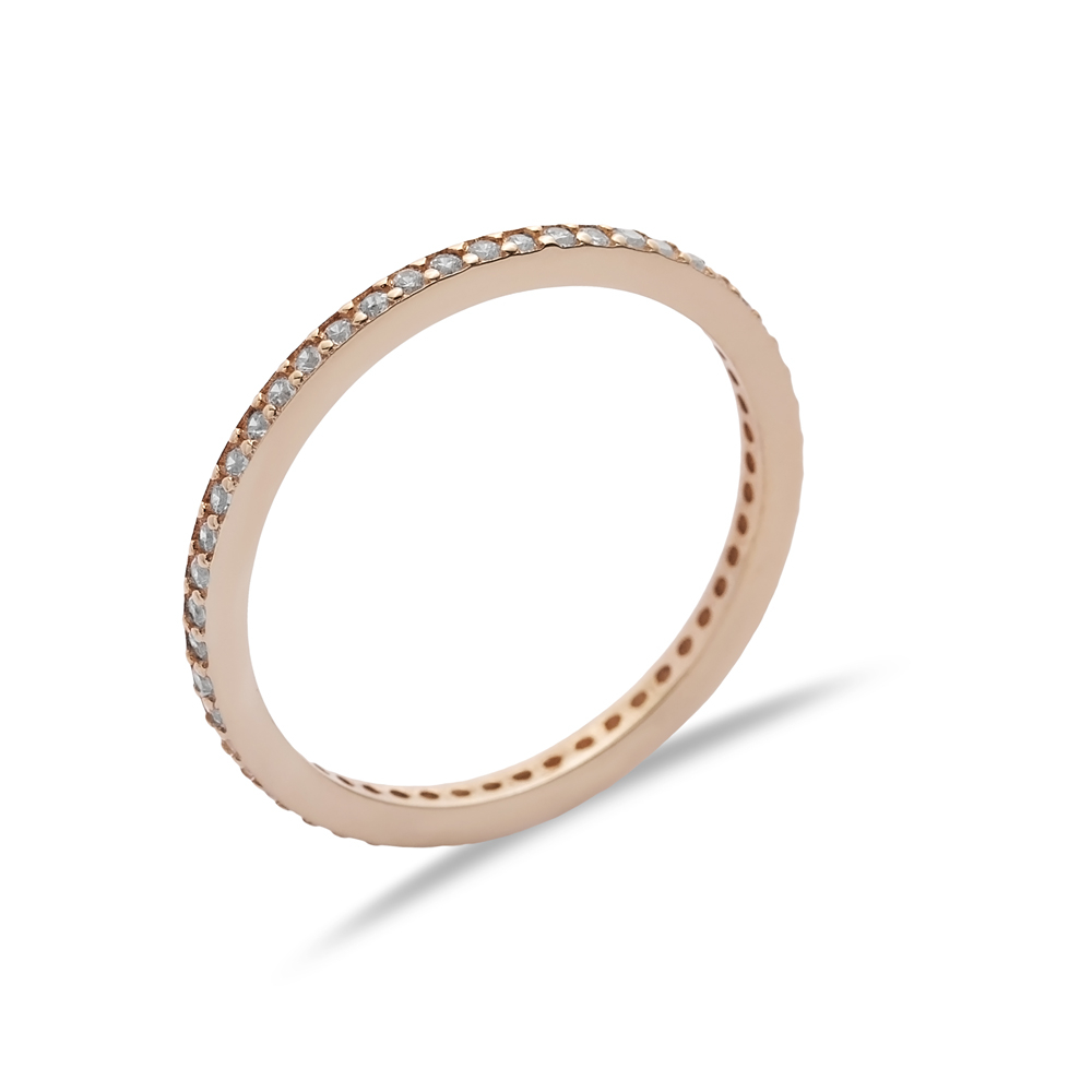 Tiny Classic Design CZ Stone Band Ring