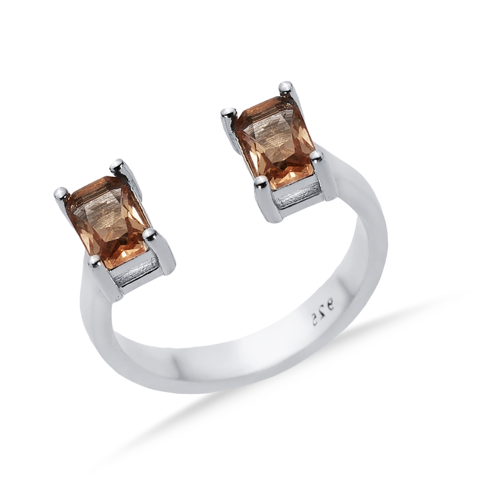 Zultanite Rectangle Silver Adjustable Ring