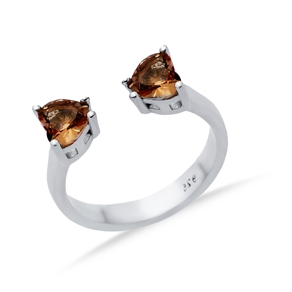 Zultanite Heart Silver Adjustable Ring