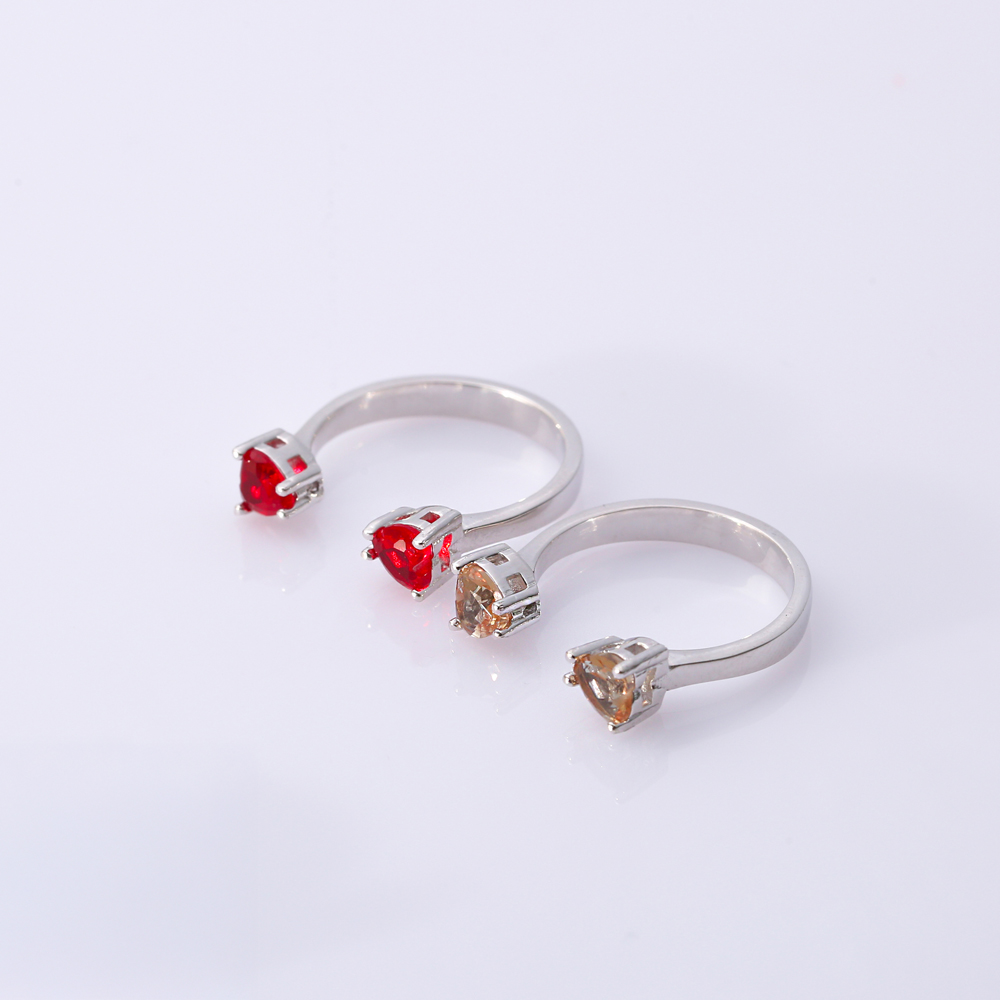Zultanite Heart Silver Adjustable Ring