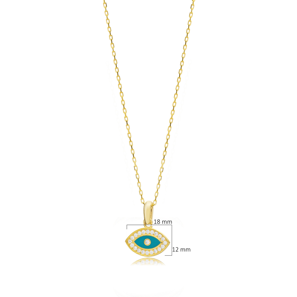 Minimalist Eye Design Enamel Charm Necklace